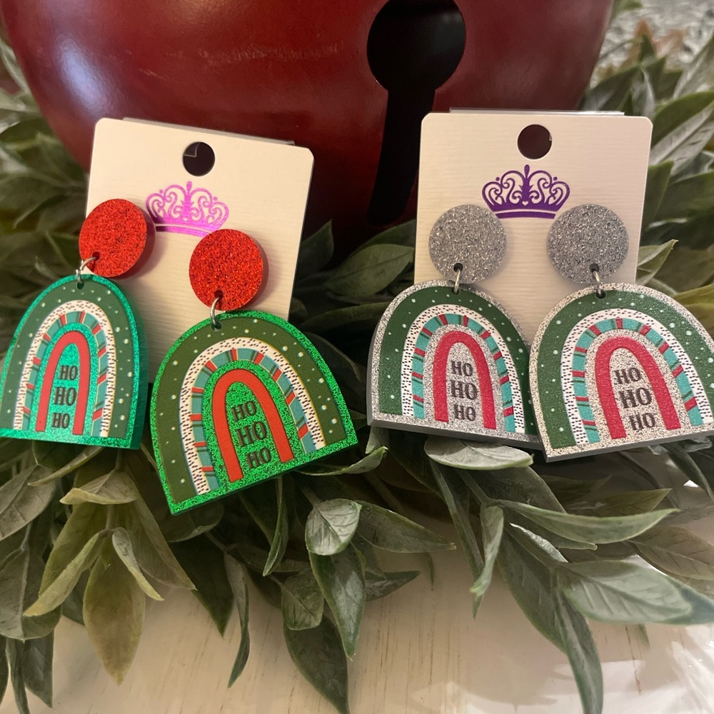 Colorful Holiday Rainbow Earrings